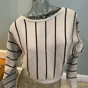 Super Cute Express Grey with Black Pin Stripe Lightweight Sweater.
